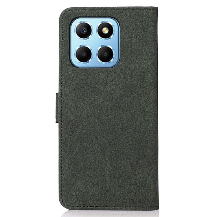 KHAZNEH Phone Case For Honor X8 5G Wallet Stand Textured PU Leather+TPU Anti-scratch Cell Phone Cover - Green