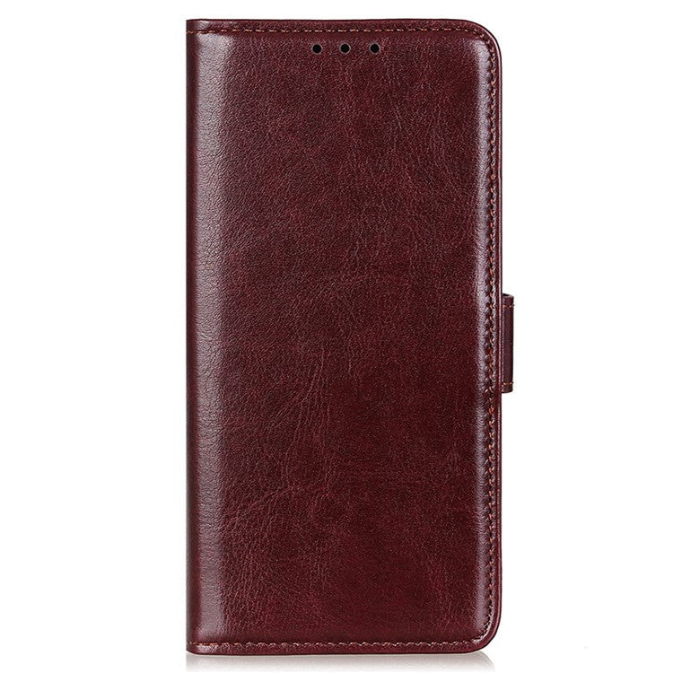 Anti-drop PU Leather Phone Case For Honor X8 5G, Crazy Horse Texture Full Protection Wallet Stand Cell Phone Cover - Brown
