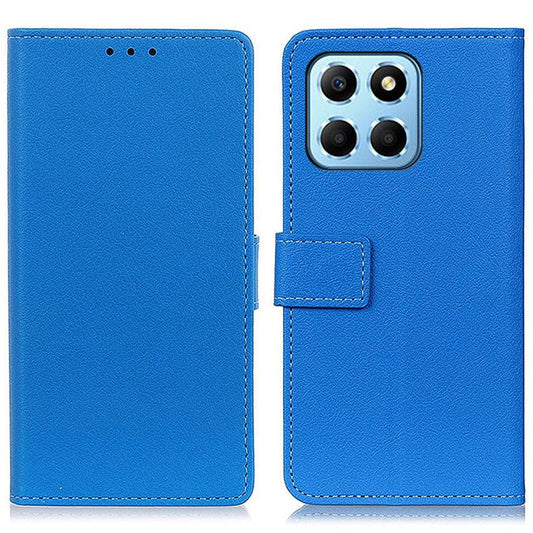 Drop-proof Phone Case For Honor X8 5G, Texture PU Leather + TPU Full Body Protection Shell Stand Wallet Magnetic Clasp Cell Phone Cover - Blue