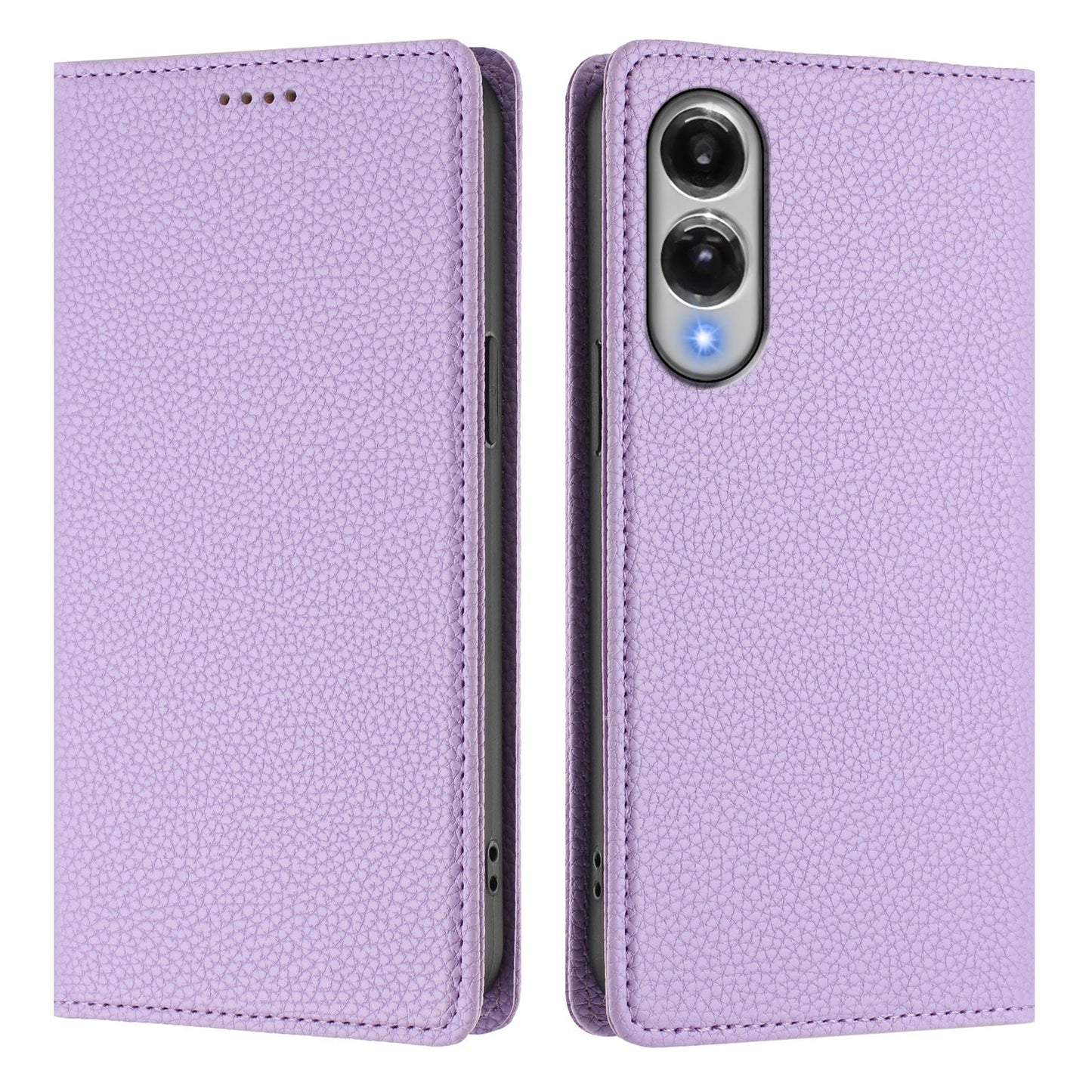For Samsung Galaxy S25 Edge Wallet Case RFID Blocking Litchi Texture Leather Mobile Cover - Light Purple