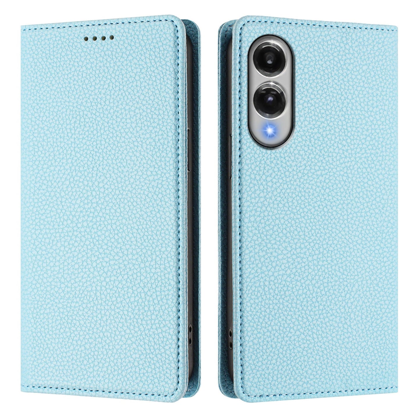 For Samsung Galaxy S25 Edge Wallet Case RFID Blocking Litchi Texture Leather Mobile Cover - Baby Blue