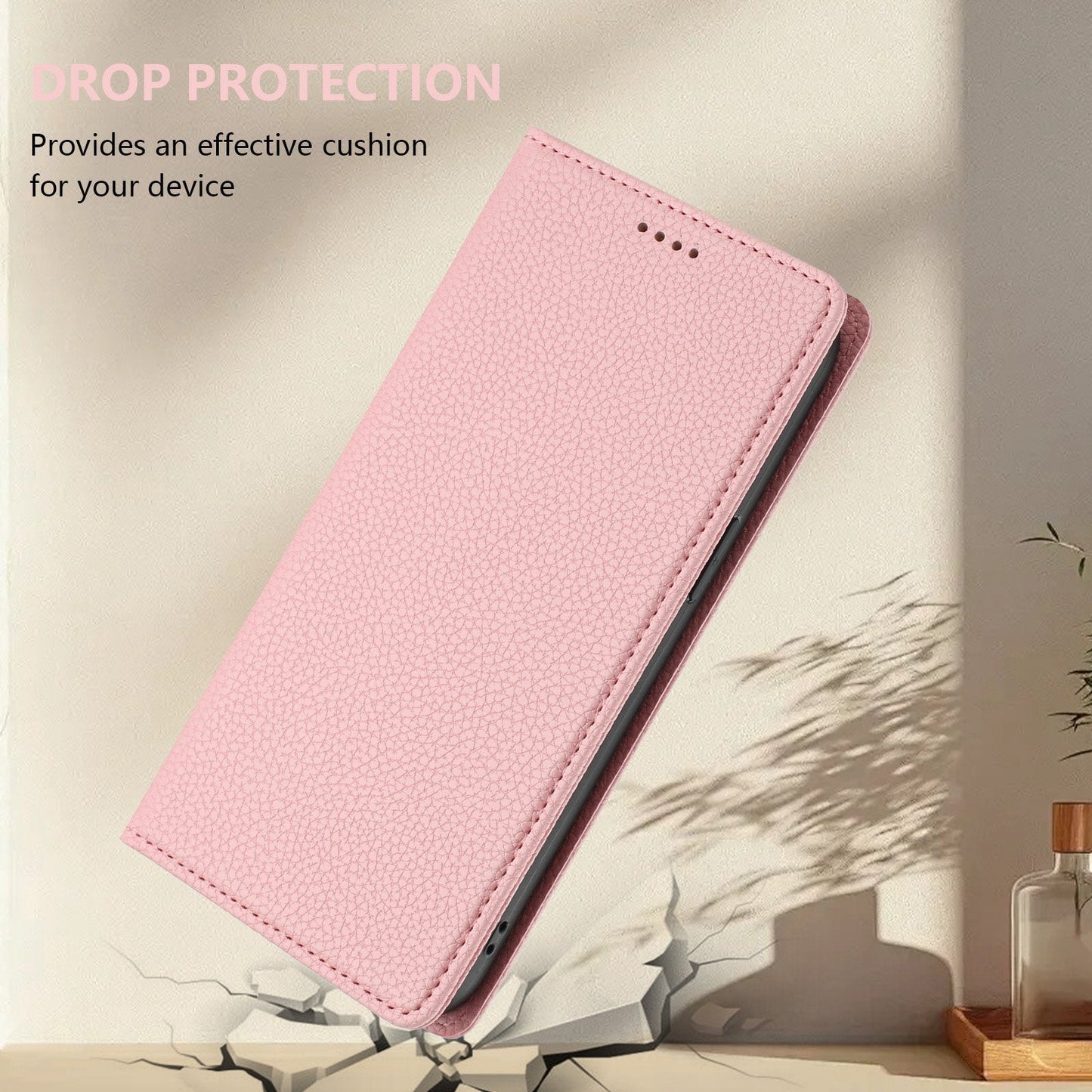 For Realme 14 Pro 5G Wallet Case RFID Blocking Litchi Texture Leather Mobile Cover - Pink