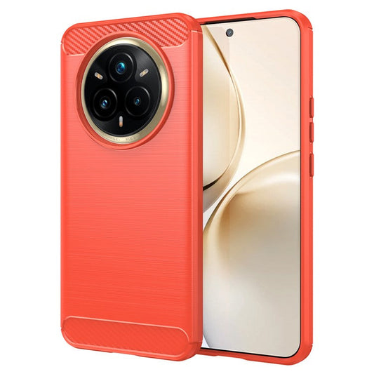 For Realme P3 Pro 5G Case Protective Phone Cover Carbon Fiber Texture Brushed - Red