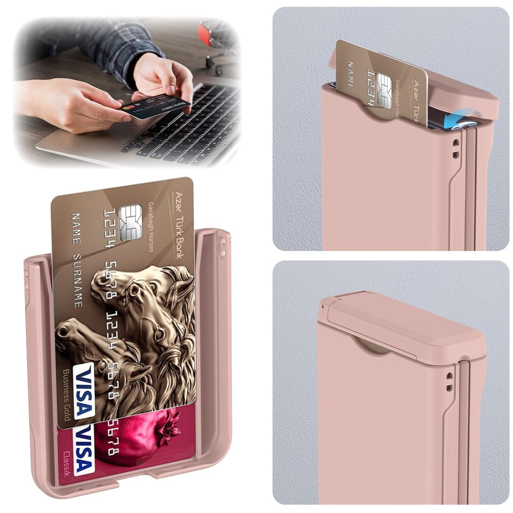For Samsung Galaxy Z Flip7 FE 5G / Z Flip6 5G Case Spring Hinge Kickstand PC Folding Phone Cover with Card Slot - Pink