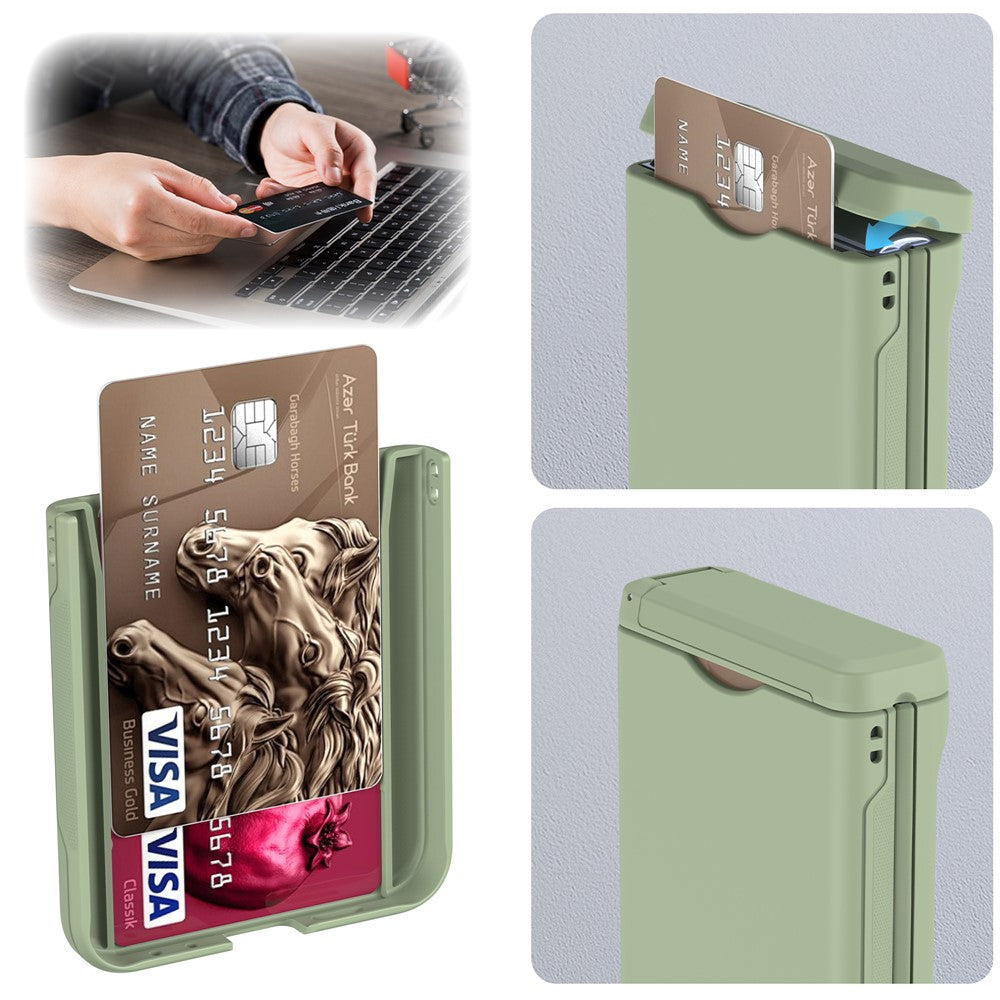 For Samsung Galaxy Z Flip7 FE 5G / Z Flip6 5G Case Spring Hinge Kickstand PC Folding Phone Cover with Card Slot - Green