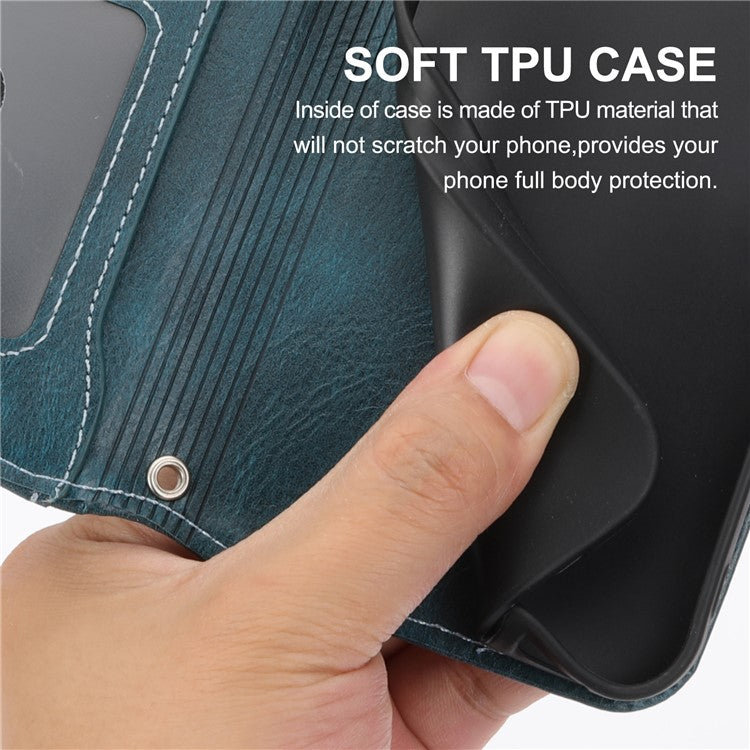 For Samsung Galaxy S25 Edge Case Zipper Pocket Leather Phone Cover with Crossbody Shoulder Strap - Blackish Green