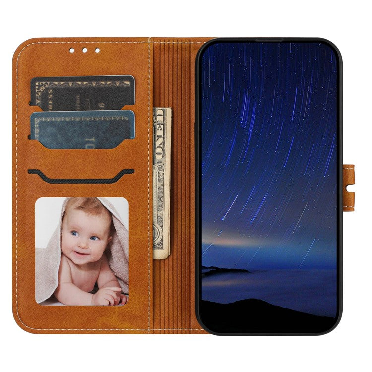 For Samsung Galaxy S25 Edge Case Happy Cat Pattern Imprinted Leather Wallet Phone Cover - Yellow