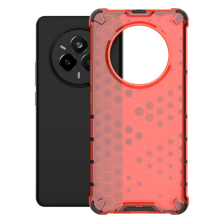 For Realme 14 Pro 5G Case PC + TPU Phone Cover Honeycomb Shape - Red