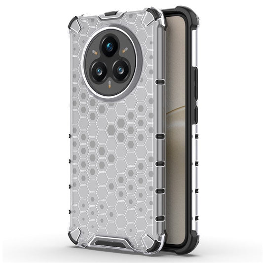 For Realme 14 Pro+ 5G Case PC + TPU Phone Cover Honeycomb Shape - Grey