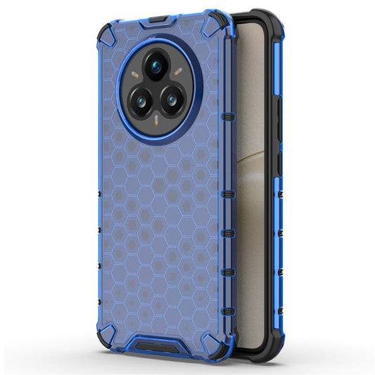 For Realme 14 Pro+ 5G Case PC + TPU Phone Cover Honeycomb Shape - Blue