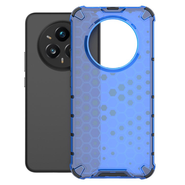 For Realme 14 Pro+ 5G Case PC + TPU Phone Cover Honeycomb Shape - Blue