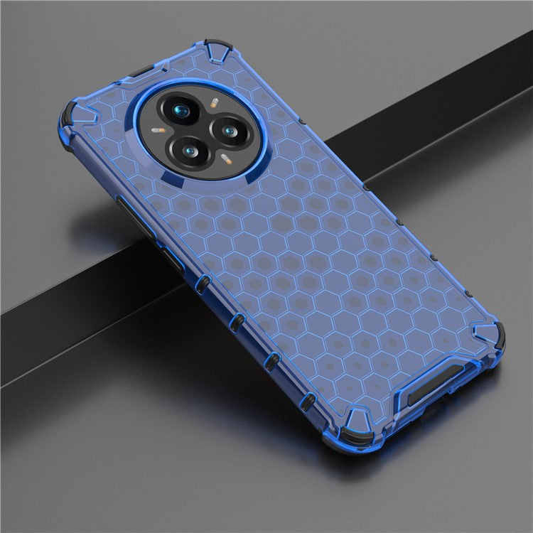 For Realme 14 Pro+ 5G Case PC + TPU Phone Cover Honeycomb Shape - Blue