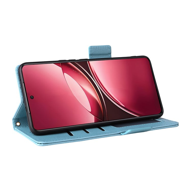 For vivo V50 5G Case Wallet Flip Litchi Texture PU Leather Phone Cover - Baby Blue