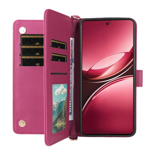 For vivo V50 5G Case with Shoulder Strap Wallet Leather Phone Cover - Rose