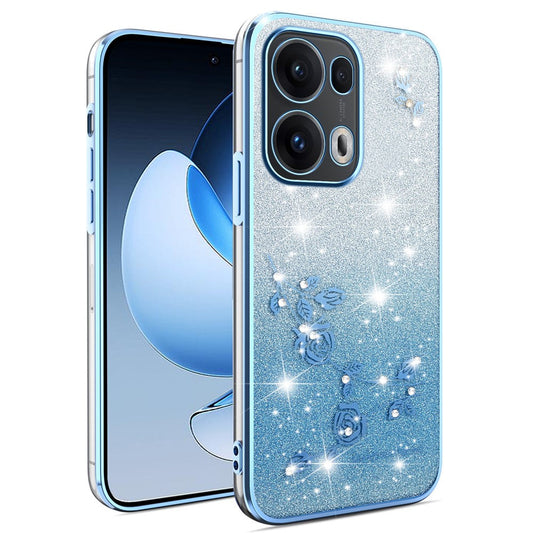 KADEM For Oppo Reno13 Pro 5G Case Flower TPU Flexible Gradient Phone Cover - Blue