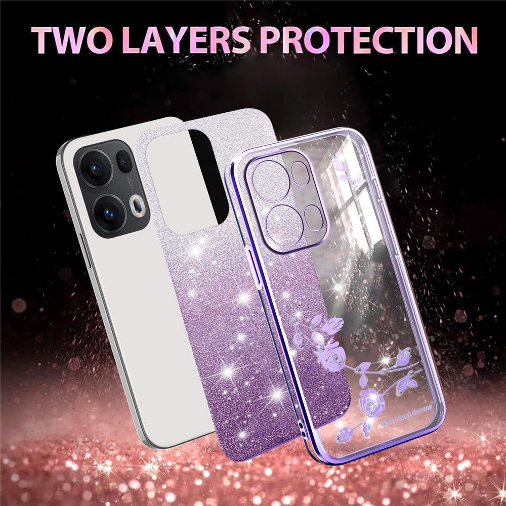 KADEM For Oppo Reno13 Pro 5G Case Flower TPU Flexible Gradient Phone Cover - Purple