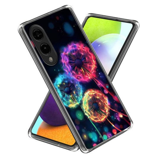 For Samsung Galaxy S25 Edge Case IMD Pattern Printed Shockproof TPU Phone Cover - Colorful Dandelion