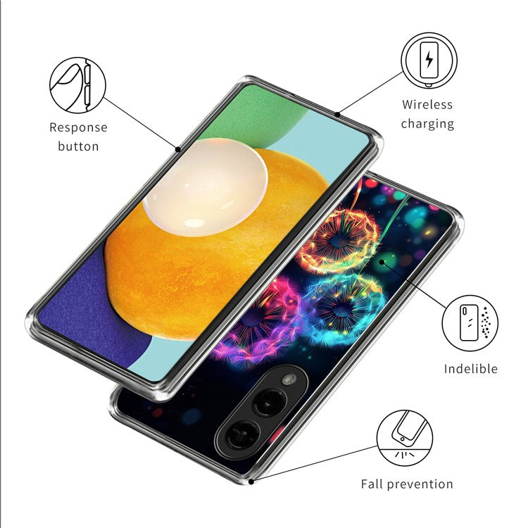 For Samsung Galaxy S25 Edge Case IMD Pattern Printed Shockproof TPU Phone Cover - Colorful Dandelion