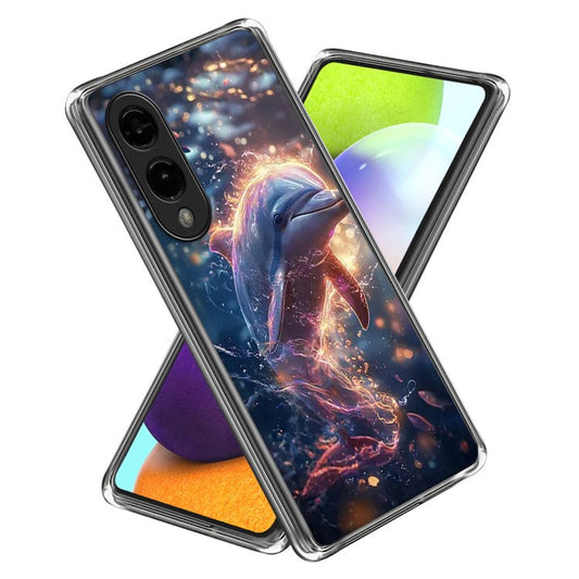 For Samsung Galaxy S25 Edge Case IMD Pattern Printed Shockproof TPU Phone Cover - Shark