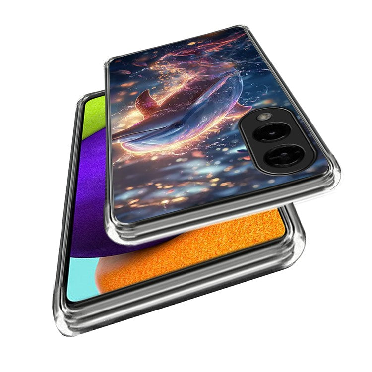 For Samsung Galaxy S25 Edge Case IMD Pattern Printed Shockproof TPU Phone Cover - Shark
