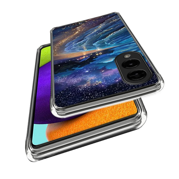 For Samsung Galaxy S25 Edge Case IMD Pattern Printed Shockproof TPU Phone Cover - Starry Beach