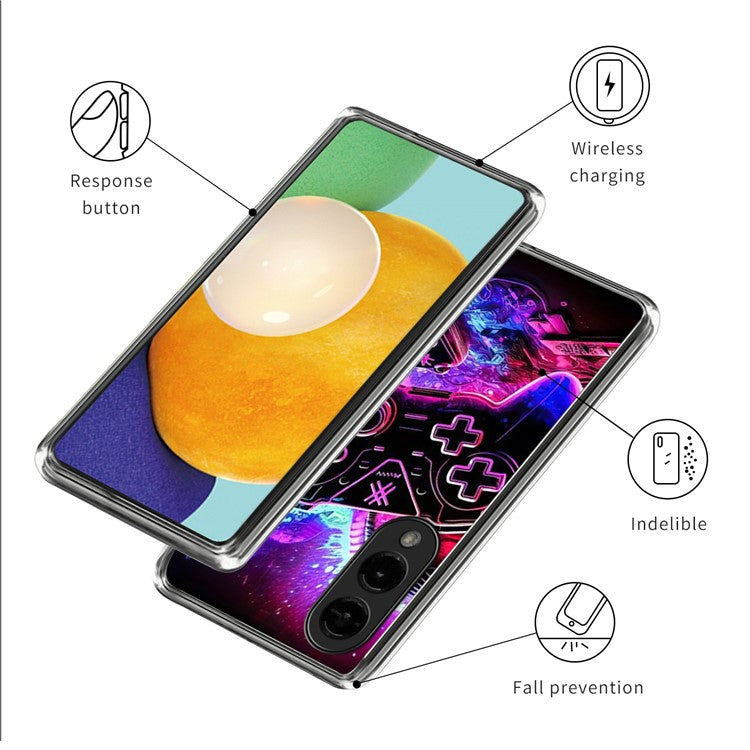 For Samsung Galaxy S25 Edge Case IMD Pattern Printed Shockproof TPU Phone Cover - Game Controller