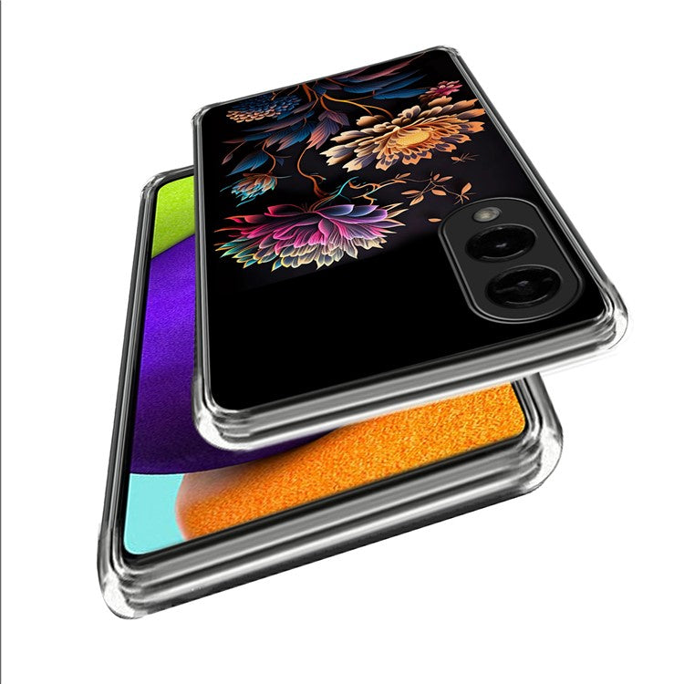 For Samsung Galaxy S25 Edge Case IMD Pattern Printed Shockproof TPU Phone Cover - Flower
