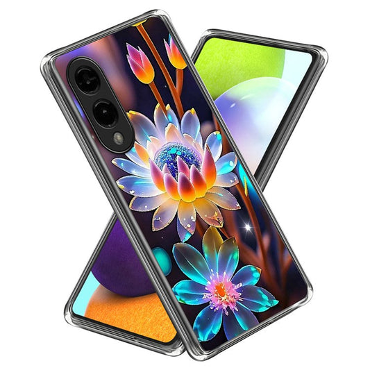 For Samsung Galaxy S25 Edge Case Pattern Printed IMD Shockproof TPU Phone Cover - Colorful Flowers