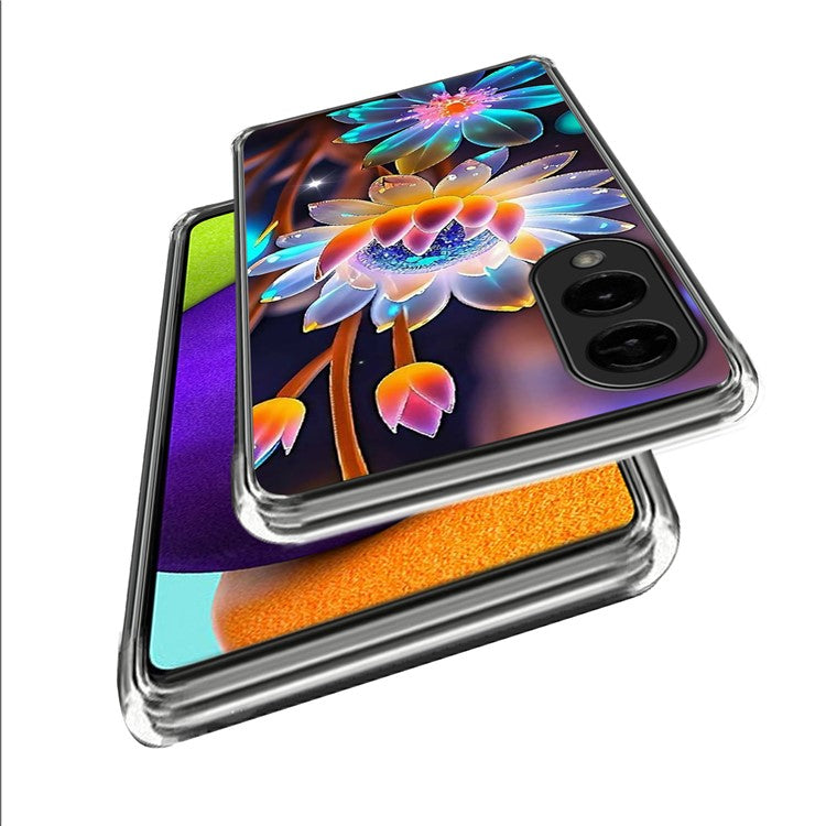 For Samsung Galaxy S25 Edge Case Pattern Printed IMD Shockproof TPU Phone Cover - Colorful Flowers