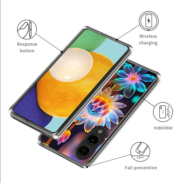 For Samsung Galaxy S25 Edge Case Pattern Printed IMD Shockproof TPU Phone Cover - Colorful Flowers