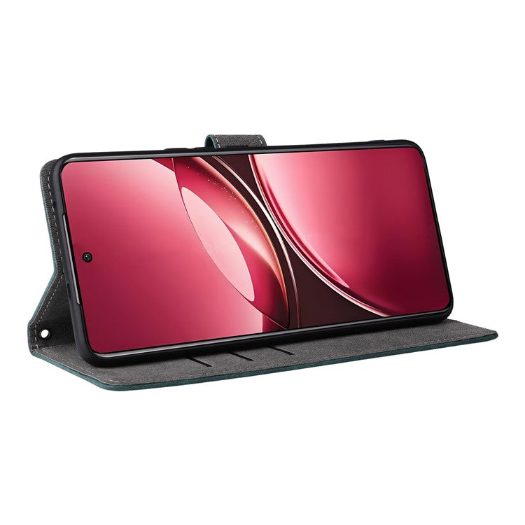 For vivo V50 5G Case Wallet RFID Blocking PU Leather Cover Viewing Stand - Green