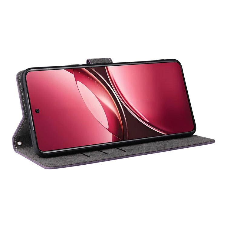 For vivo V50 5G Case Wallet RFID Blocking PU Leather Cover Viewing Stand - Purple