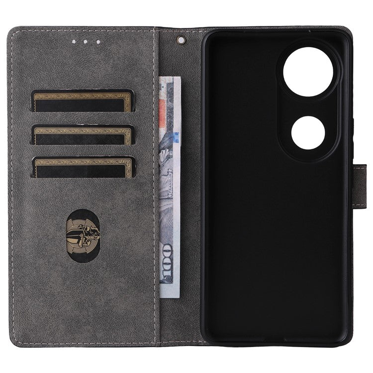 For vivo V50 5G Case Wallet RFID Blocking PU Leather Cover Viewing Stand - Brown