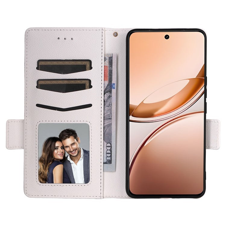 For vivo V50 Lite 4G / 5G Case Wallet Flip Litchi Texture PU Leather Phone Cover - White