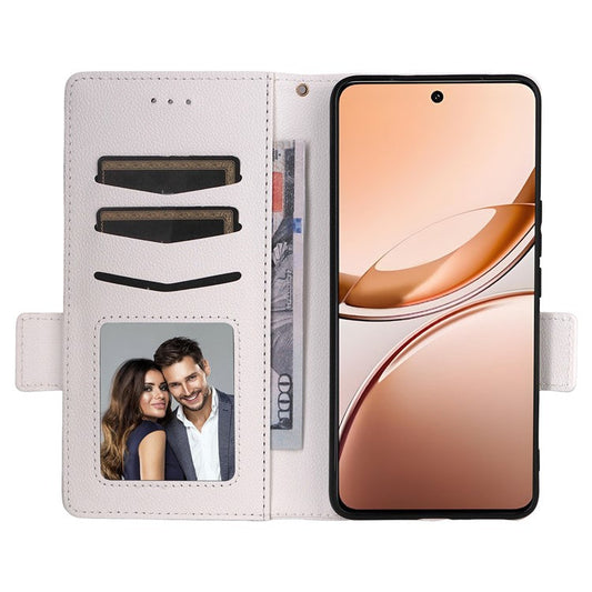 For vivo V50 Lite 4G / 5G Case Wallet Flip Litchi Texture PU Leather Phone Cover - White