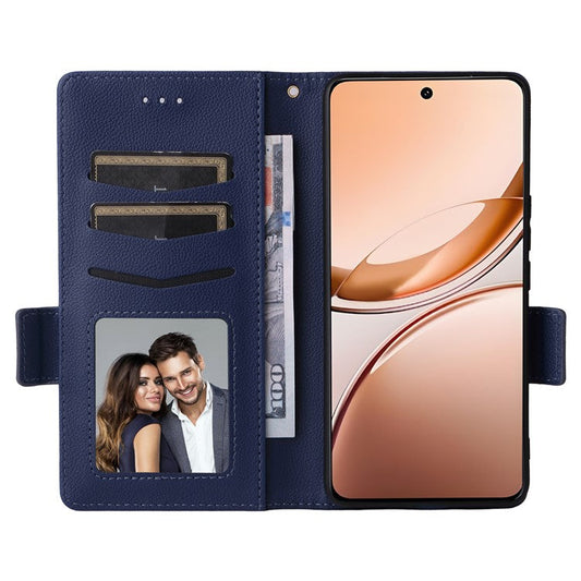 For vivo V50 Lite 4G / 5G Case Wallet Flip Litchi Texture PU Leather Phone Cover - Dark Blue