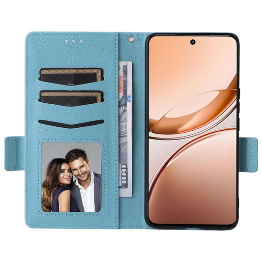 For vivo V50 Lite 4G / 5G Case Wallet Flip Litchi Texture PU Leather Phone Cover - Baby Blue