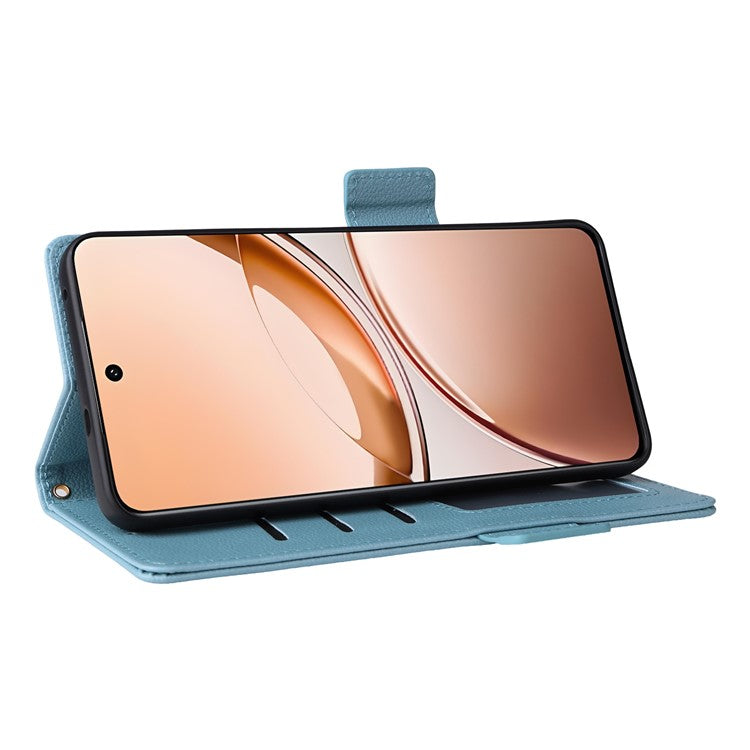 For vivo V50 Lite 4G / 5G Case Wallet Flip Litchi Texture PU Leather Phone Cover - Baby Blue