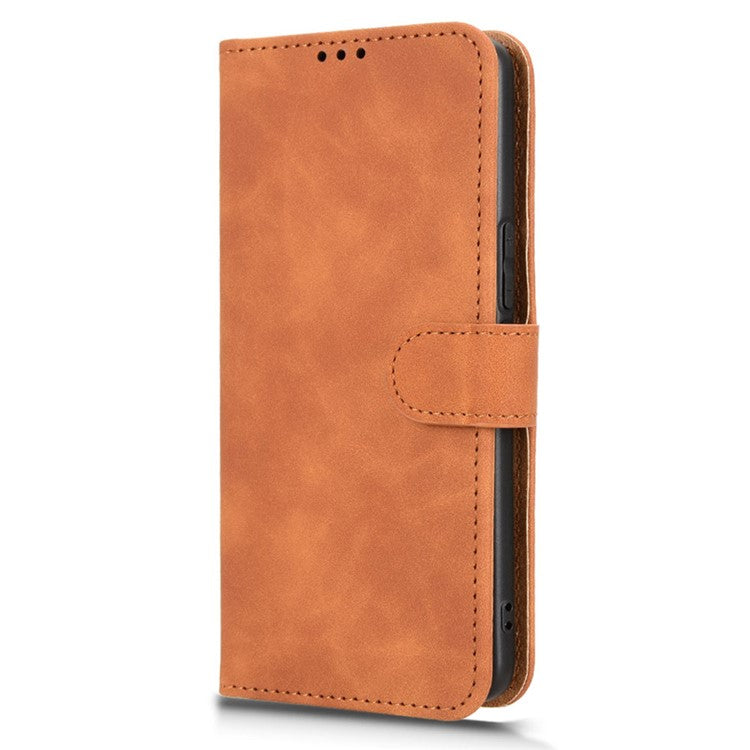 For vivo V50 5G Leather Case Skin Feel Anti Drop Wallet Flip Phone Cover - Brown