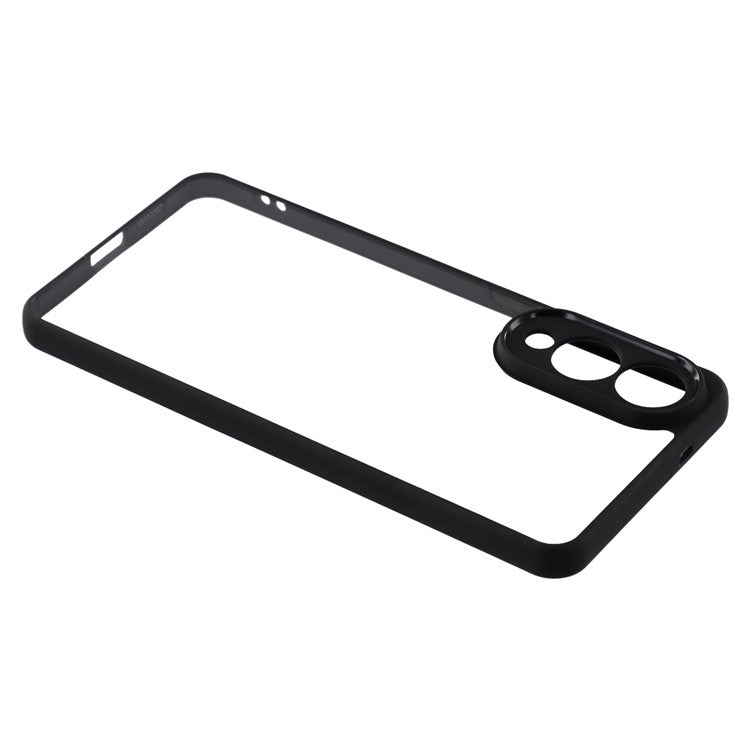 For Samsung Galaxy S25 Edge Phone Case TPU + Acrylic Clear Back Cover - Black