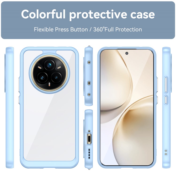 For Realme P3 Pro 5G / 14 Pro+ 5G Case TPU + Acrylic Protective Clear Phone Cover - Blue