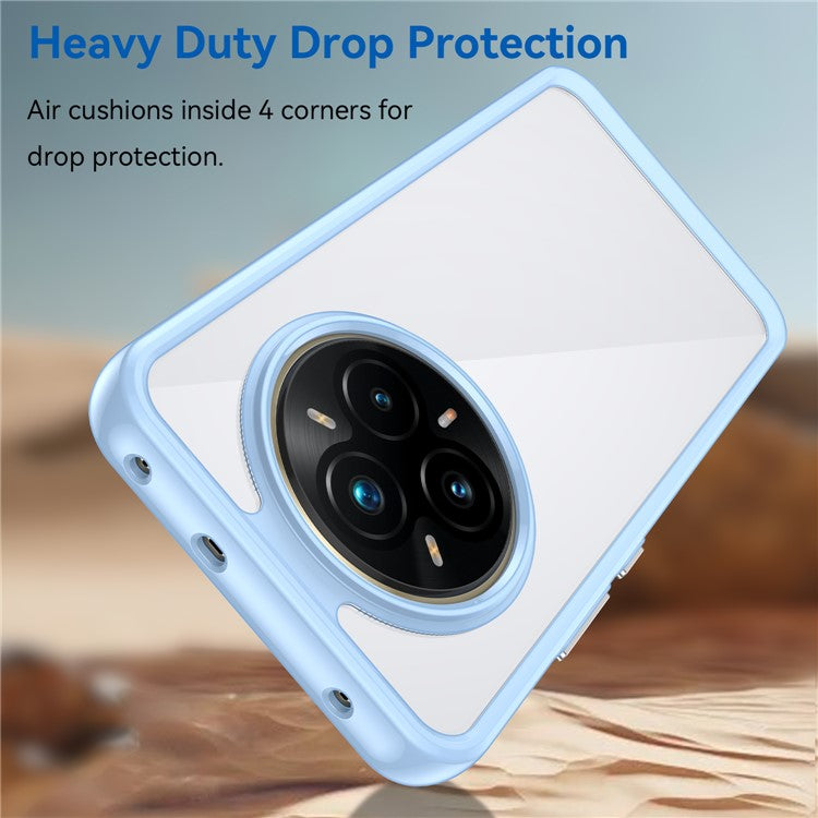 For Realme P3 Pro 5G / 14 Pro+ 5G Case TPU + Acrylic Protective Clear Phone Cover - Blue