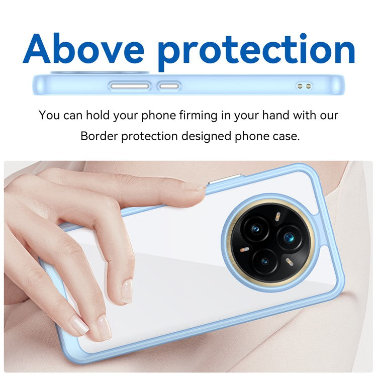 For Realme P3 Pro 5G / 14 Pro+ 5G Case TPU + Acrylic Protective Clear Phone Cover - Blue