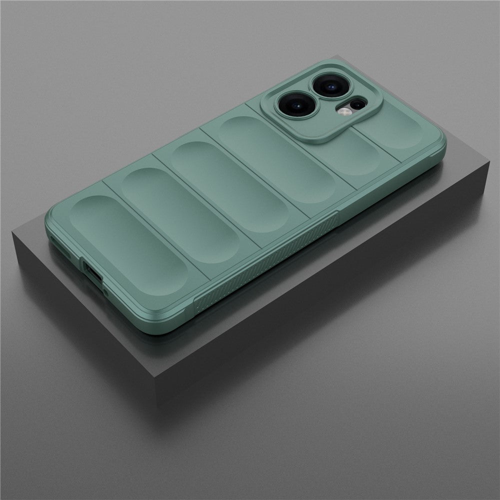 For Oppo Reno13 F 5G Case Anti-Drop Soft TPU Rugged Phone Back Cover - Green