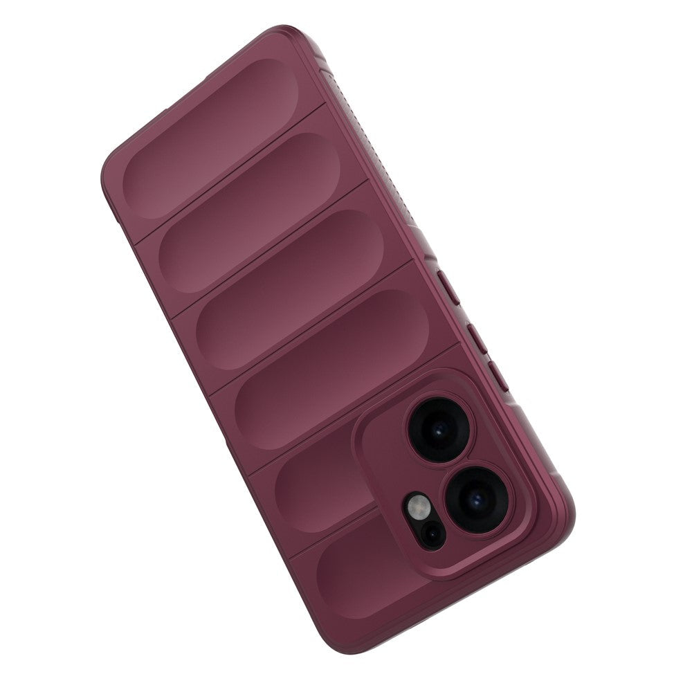 For Oppo Reno13 F 5G Case Anti-Drop Soft TPU Rugged Phone Back Cover - Wine Red