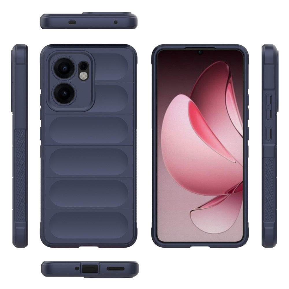 For Oppo Reno13 F 5G Case Anti-Drop Soft TPU Rugged Phone Back Cover - Dark Blue