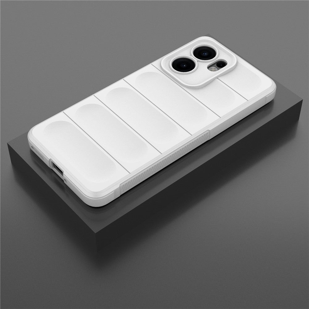 For Oppo Reno13 F 5G Case Anti-Drop Soft TPU Rugged Phone Back Cover - White