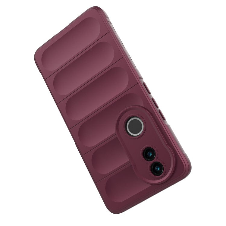 For vivo V50 5G Case Anti-Drop Soft TPU Rugged Phone Back Cover - Wine Red