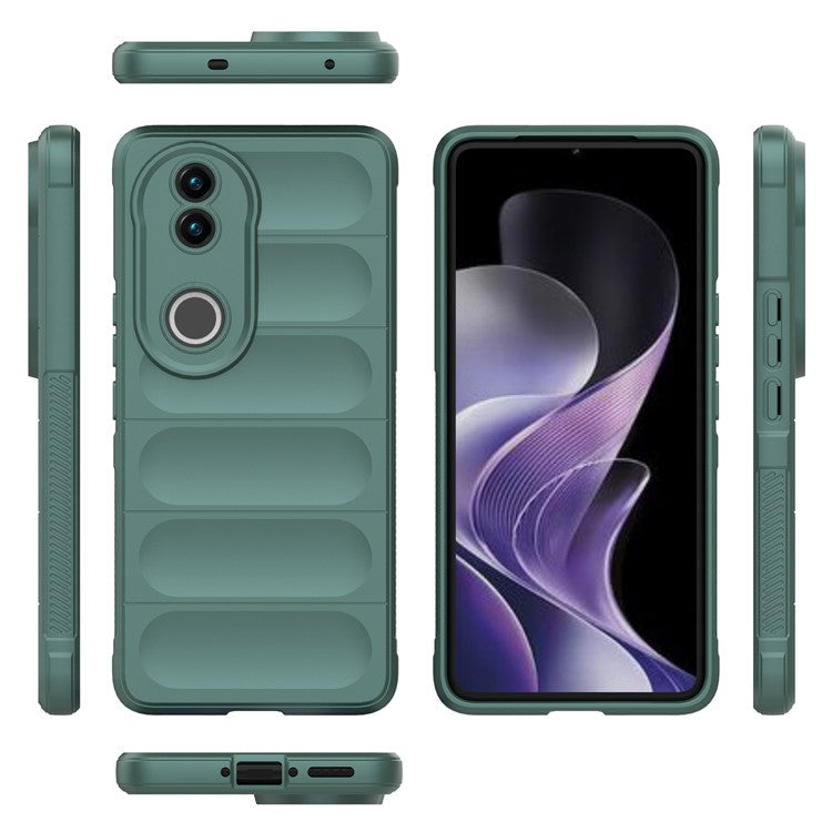 For vivo V50 5G Case Anti-Drop Soft TPU Rugged Phone Back Cover - Green