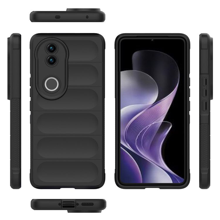 For vivo V50 5G Case Anti-Drop Soft TPU Rugged Phone Back Cover - Black